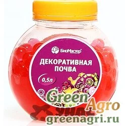 Гель декор.почва 0,5л красн.жемчуг Био-мастер